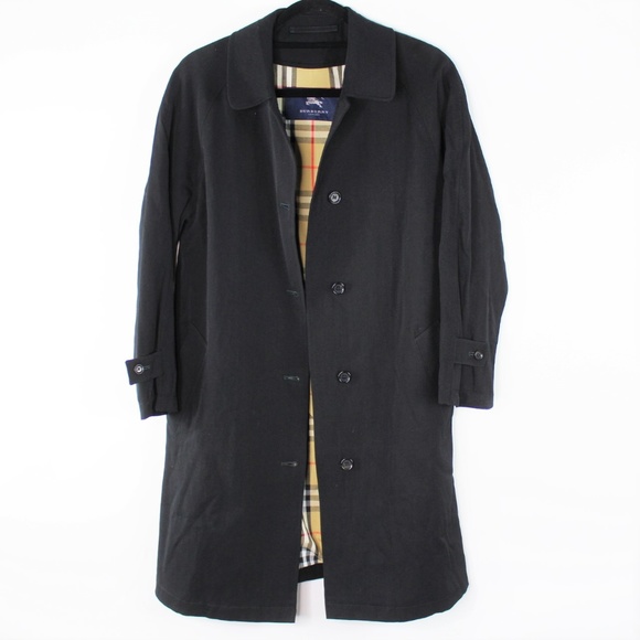 Burberry Jackets & Blazers - Vintage Burberry's Nova Plaid Trench Coat Wool Bla